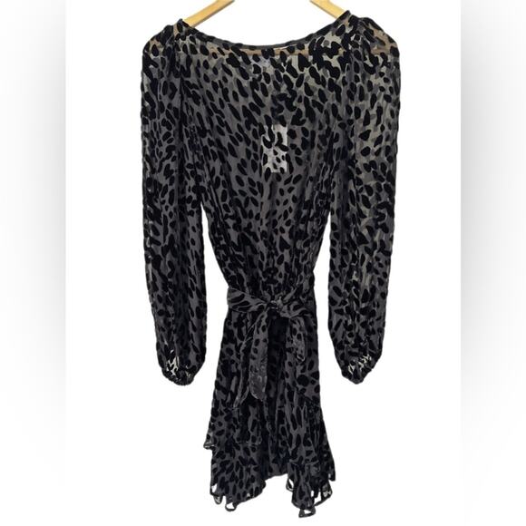 Tanya Taylor Silk Salina Black Velvet Leopard Print Mini Dress Size 2 - Picture 4 of 8